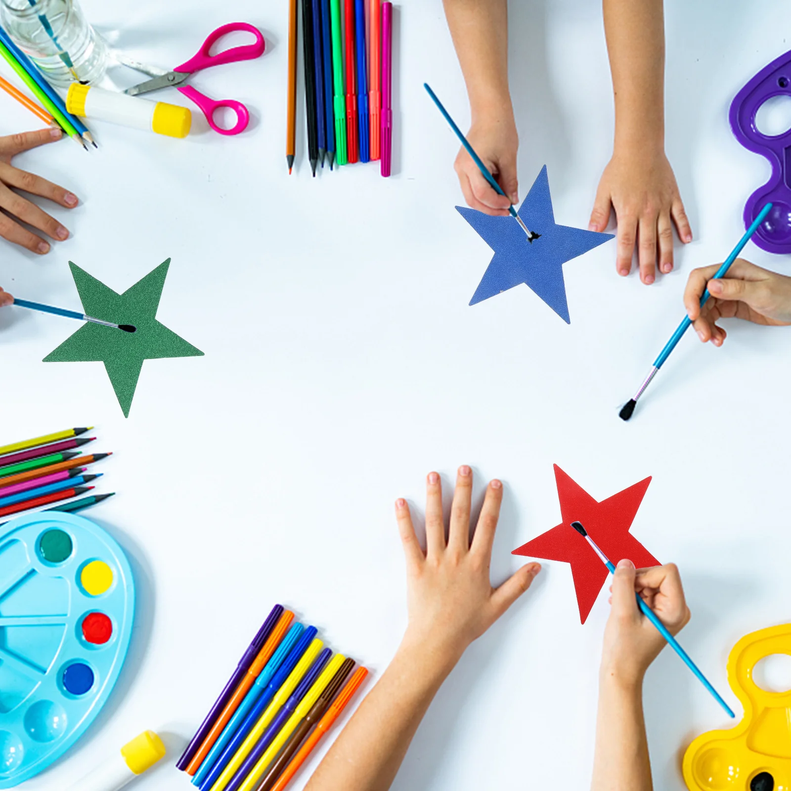 

30Pcs Colorful Paper Cutout Shapes Fun Children Educational Decor for Blackboard Desk Kindergarten Spring Summer Party