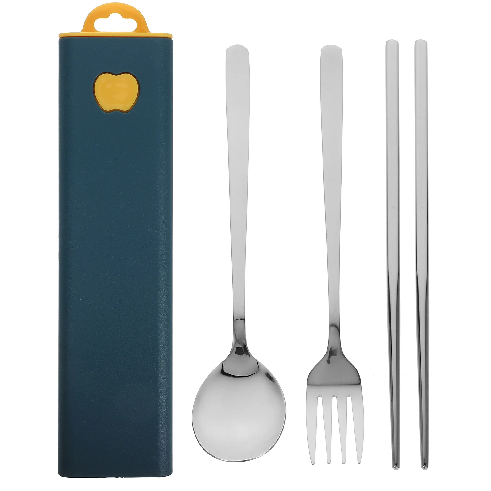 

1Set Stainless Steel Utensil Set Portable Travel Cutlery Fork Spoon Chopsticks Reusable Lunch Box Camping Silverware with