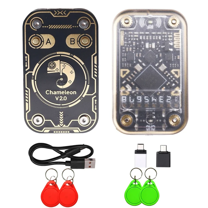 【RECOMENDAR】Chameleon V2.0 RFID lector de Chip inteligente emulador NFC duplicador 125Khz 13,56 Mhz decodificación de tarjeta + 2XUID/CUID llavero
