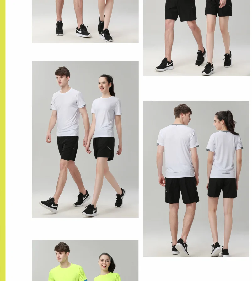 Schnell trocknendes Rundhals-T-Shirt mit kurzen Ärmeln, atmungsaktives Fitness- und Freizeit-Team-Laufshirt für Männer und Frauen – Detail 5