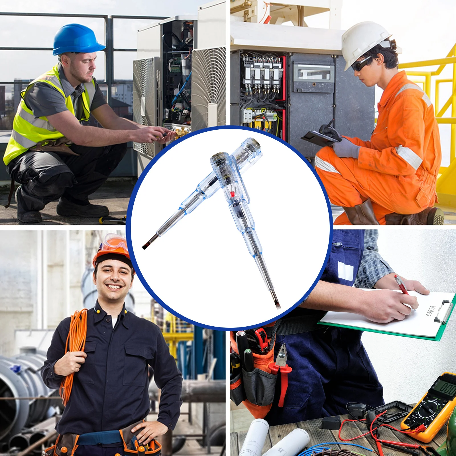 

Electrical Tester Screwdriver Dual Light Pen Small Size Compact Self-Test Function Live Wire Voltage Tester Electric Pen