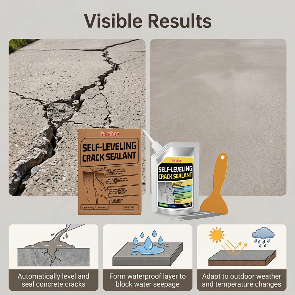 Concrete Crack Filler Sealant Self Leveling Cement Crack Filler Waterproof Repair Sealant For Cement Driveways Patio Sidewalk