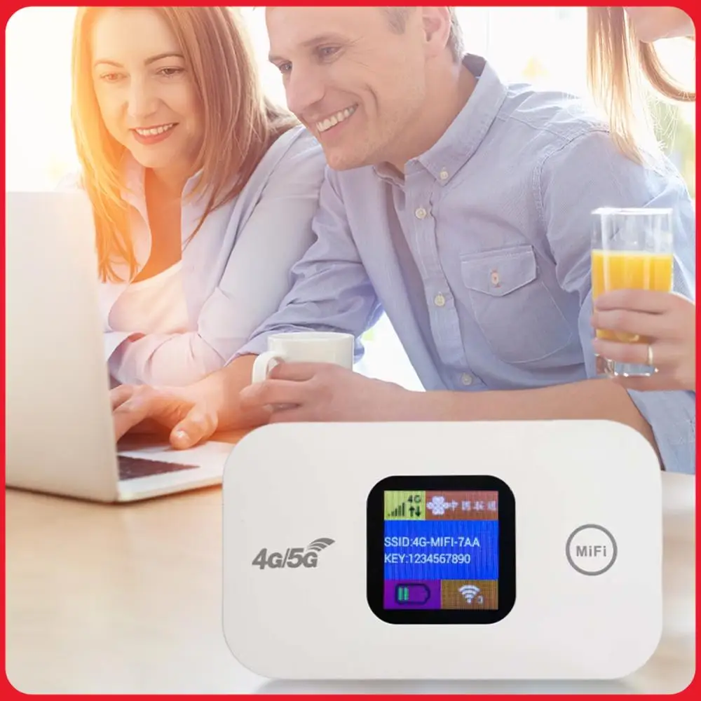 4G LTE Mobile WiFi Hotspot 2100mAh Mini Outdoor Hotspot Sim Card Slot Portable Network Hotspot Device Colorful LED Display