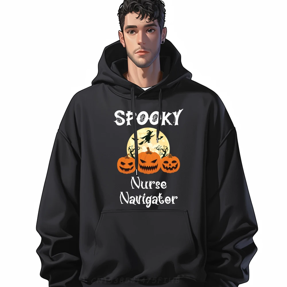 

Spooky Nurse Navigator Funny Halloween Sports Hoodie Men Christmas Hoodie Group Christmas Sweater