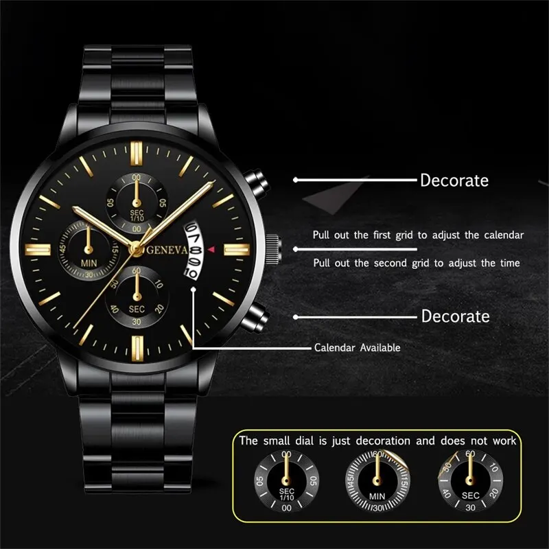 Reloj Hombre 2023 Fashion Mens Watches Luxury Stainless Steel Quartz Wrist Watch Men Business Calendar Watch Relogio Masculino