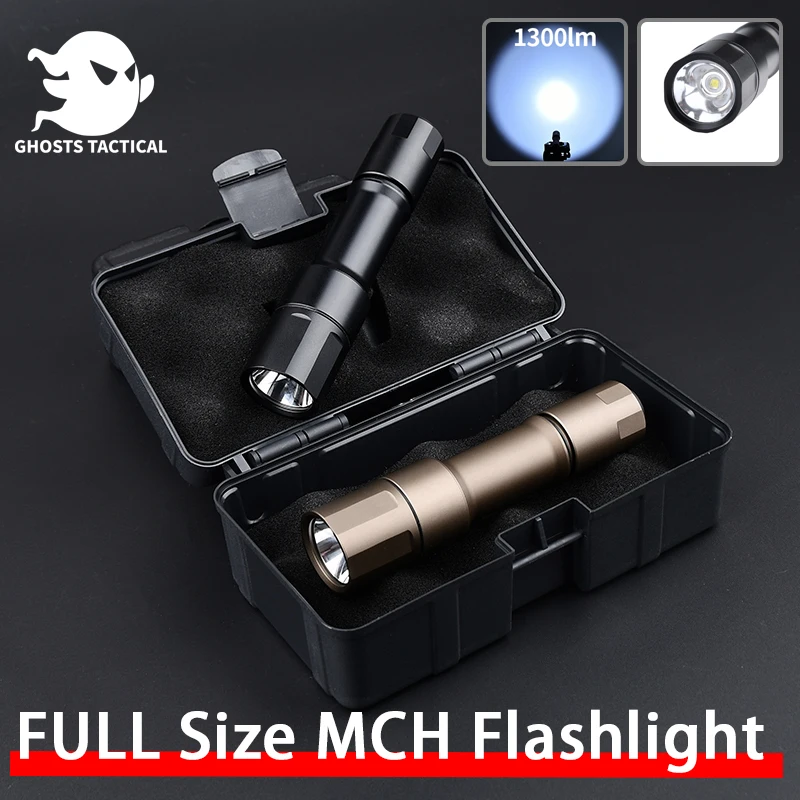 

Tactical Full Size MCH Cloud Defensiv Flashlight 1300 LM Weapon Strong Outdoor Metal Scout Light Portable Torch Mountaineering