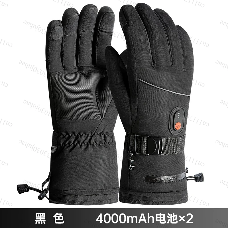 Motorcycle Electric Heated Gloves Winter Waterproof Warm Motorbike Heated Gloves Rechargeable Heating Thermal Gloves Snowmobile