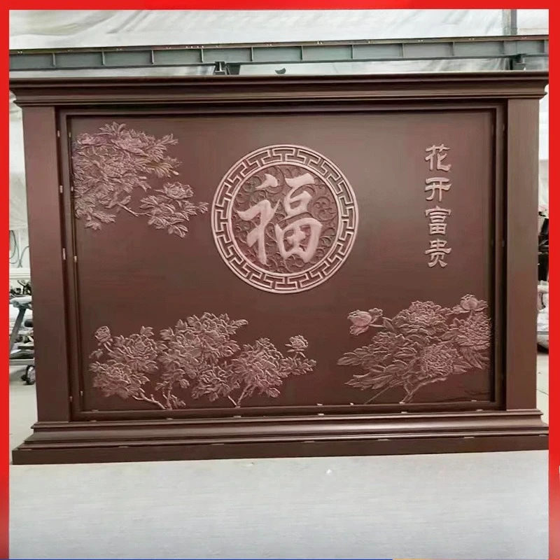 Aluminum alloy entrance entrance hollow carved screen garden landscape curtain wall rockery partition screen