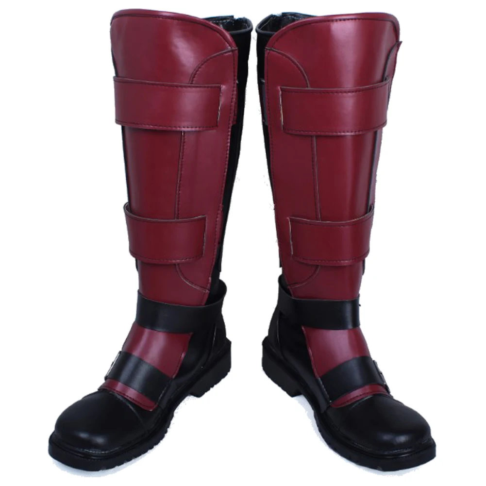 Movie Super Villain Costume Accessories Deathpool Cosplay Fantasy Shoes Long Boots Men Roleplay Fantasia Footwear Prop Halloween