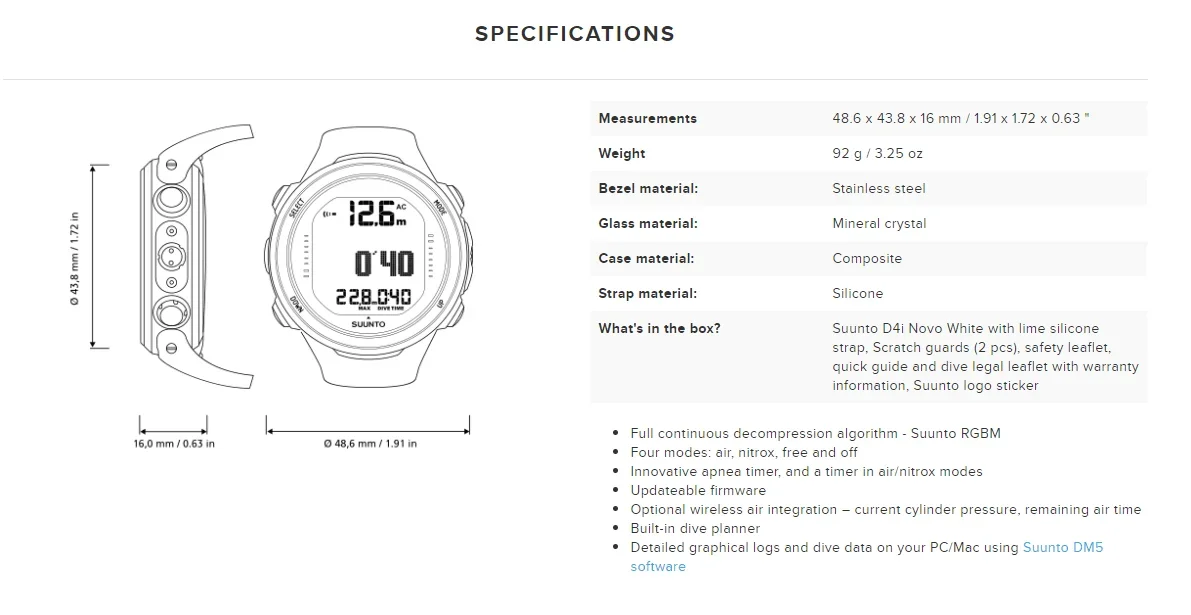 Imagem -03 - Relógio de Computador de Mergulho Usb Sports Ver Relógio de Mergulho Livre Equipamento de Segurança Garantia Global Autêntica Suunto-d4i Novo