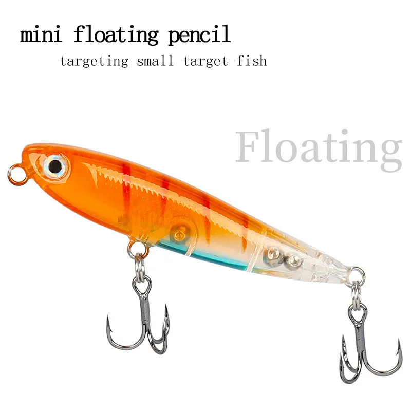 

3.1g 60mm Mini Floating Pencil Swimming Bait Hard Bait Trout Mandarin Fish Fishing Lure Sound Temptation Pesca Fishing Accessory