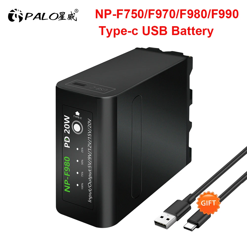 NP-F970 NP-F980 NP-F750 NP-F770 NP-F990 Battery With USB Port for SONY F550 F970 F550 F570 F750 F330 MC1500 CQM91D CCD-RV100