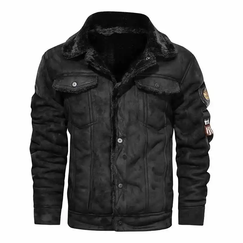 Flying Tigers Team Pilot Coat Commemorated Fur and Leather Jacket Men Clothing World War II US Military Turn Down Collar Uniform