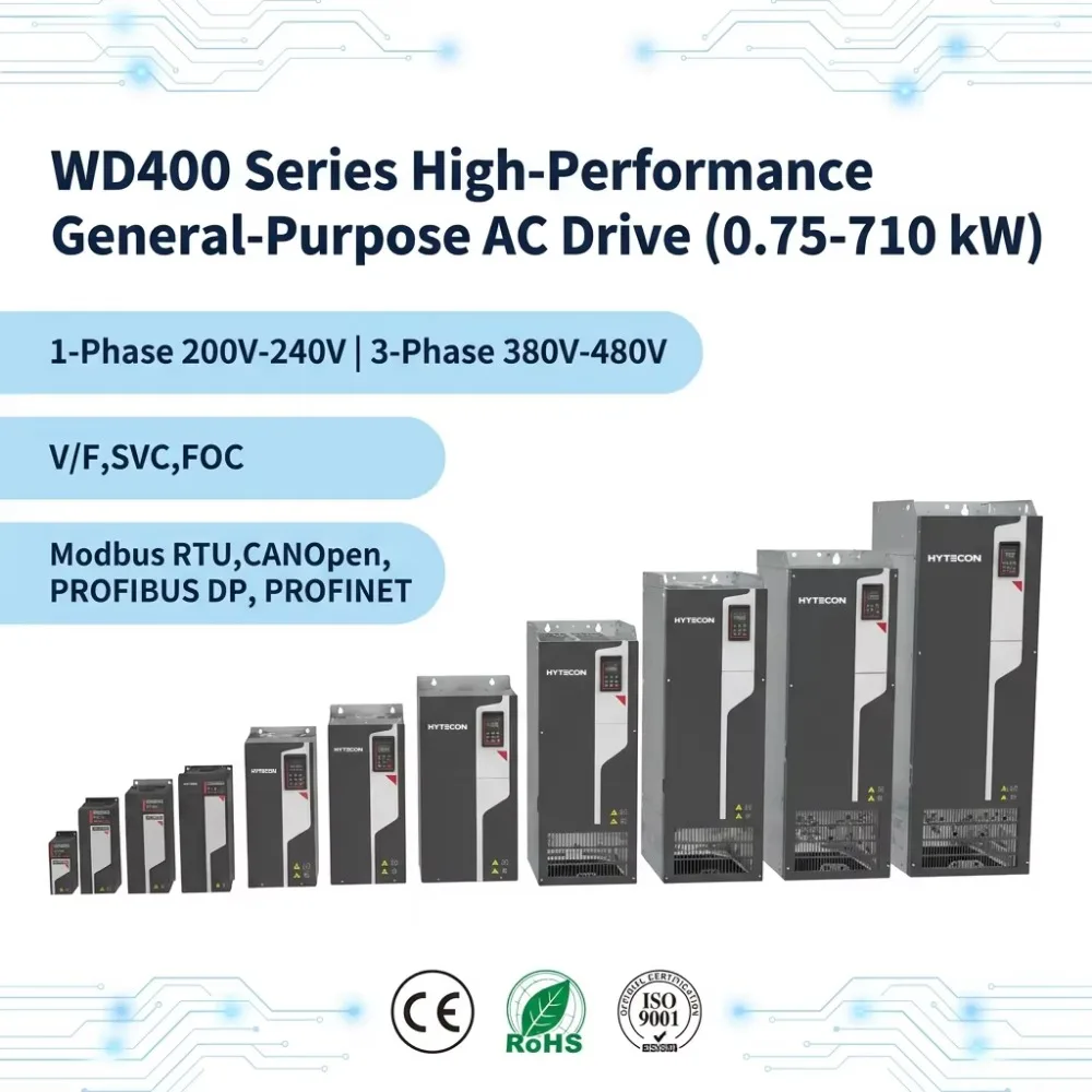 Mega-Load 340HP 250kW Three Phase 380V 500A VFD Inverter Grid Harmonization WD400-T3-250G Heavy Duty AC Drive