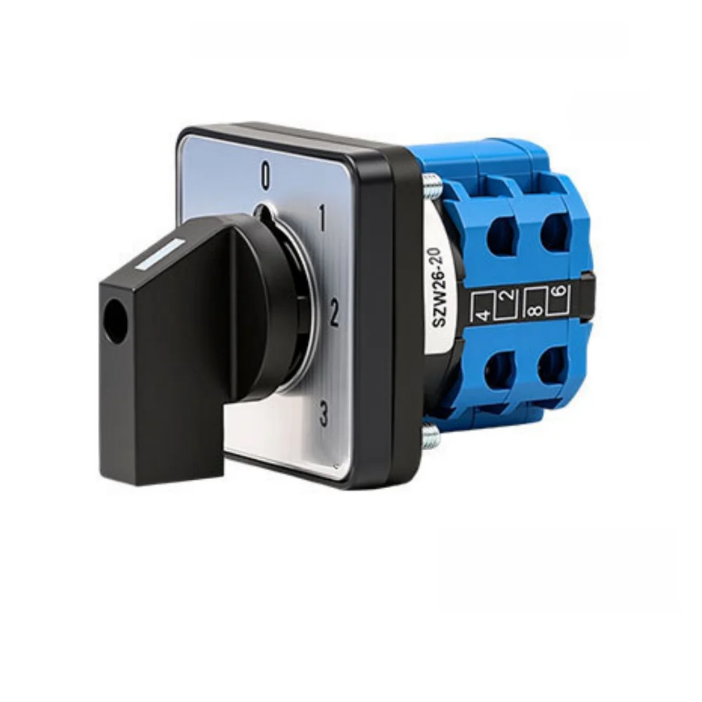 48x48mm 4 Position 2 Section Rotary Cam Changeover Switch AC440V DC240V 20A For Industrial Power System Machinery Electrical Con
