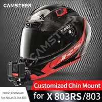 Para casco Nolan x-lite X803rs soporte de barbilla de aluminio personalizado para GoPro Hero12 11 10 DJI Action 5pro 4 3 Insta360 X4 Ace pro Camera