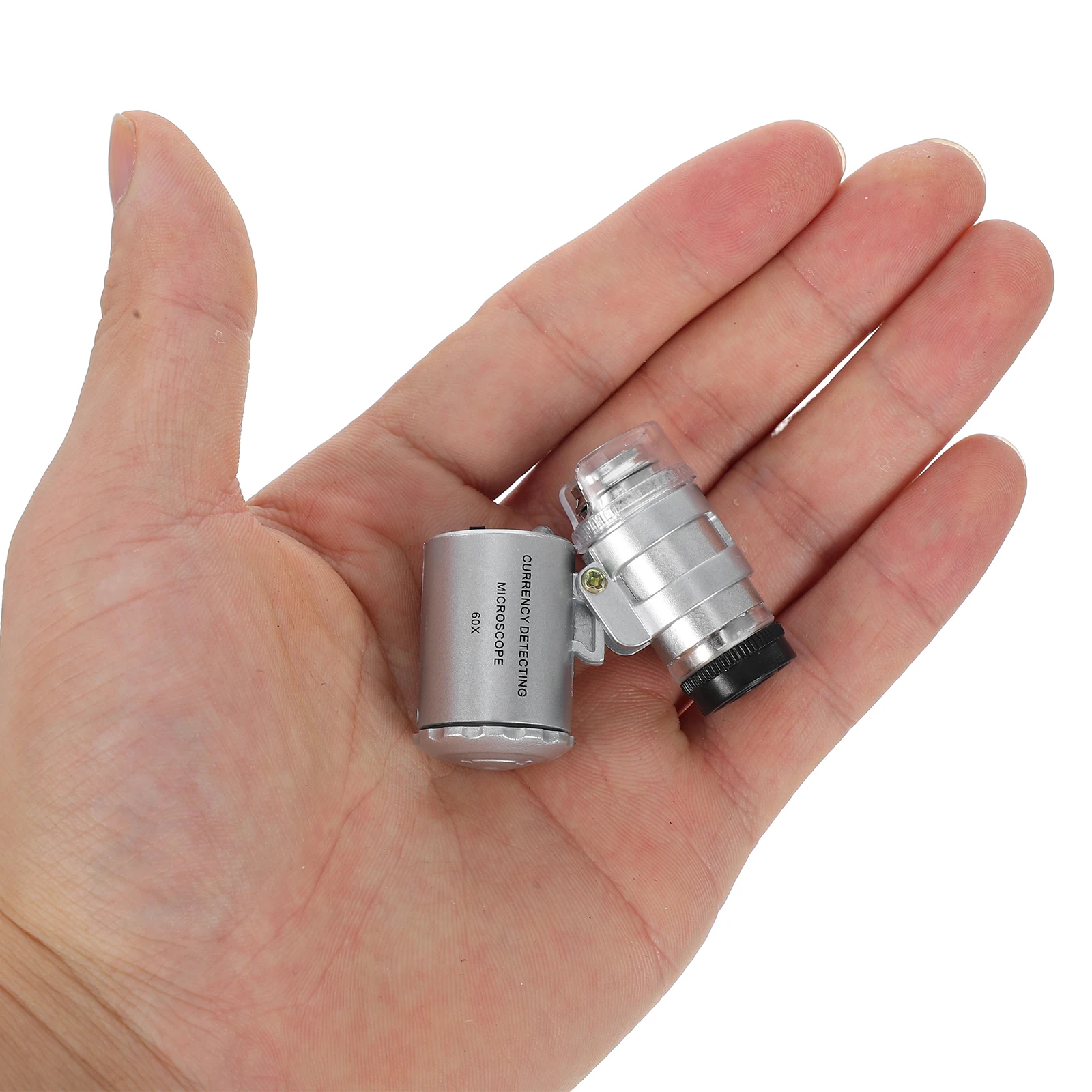 

60X LED Illuminated Pocket Microscope with UV Light Compact for Currency Detection and Jewelry Examination