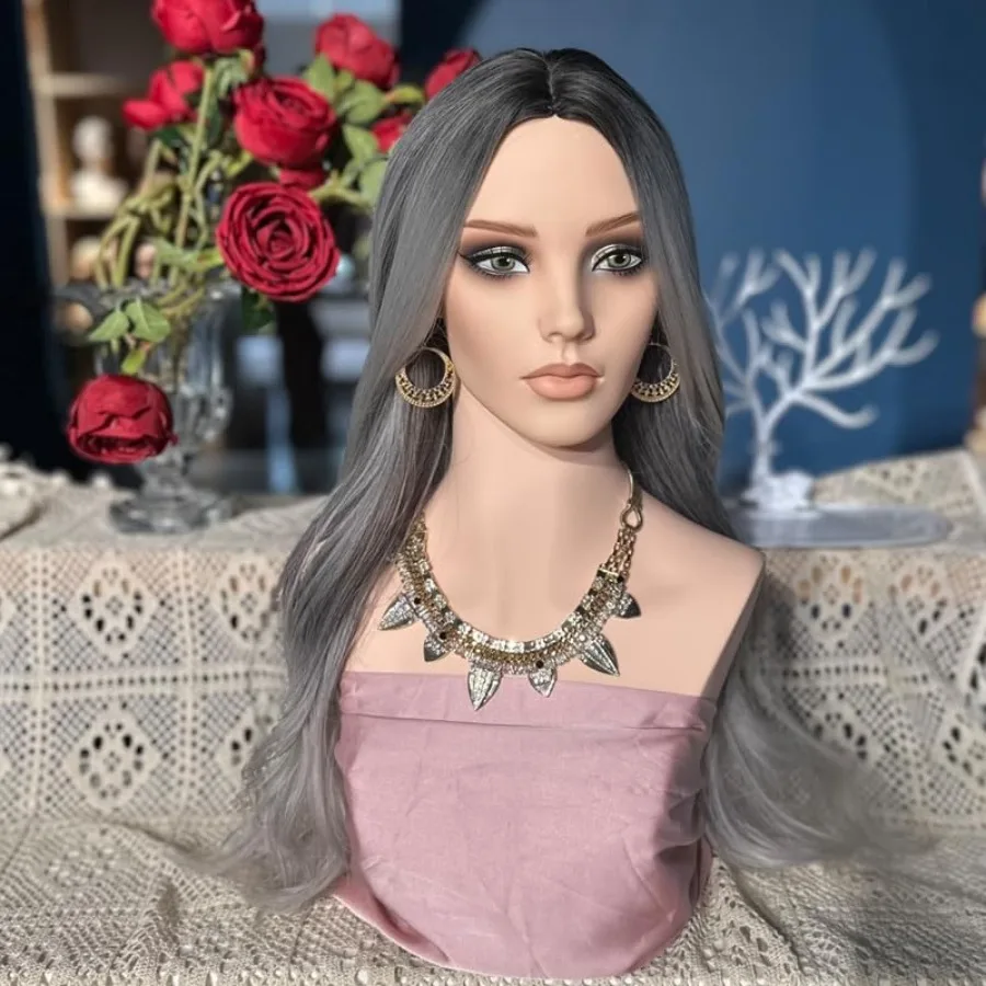 

Realistic Europe and America Style Female Mannequin Head with Shoulder for Wig Display Makeup Artistry Beauty Accessories Showc