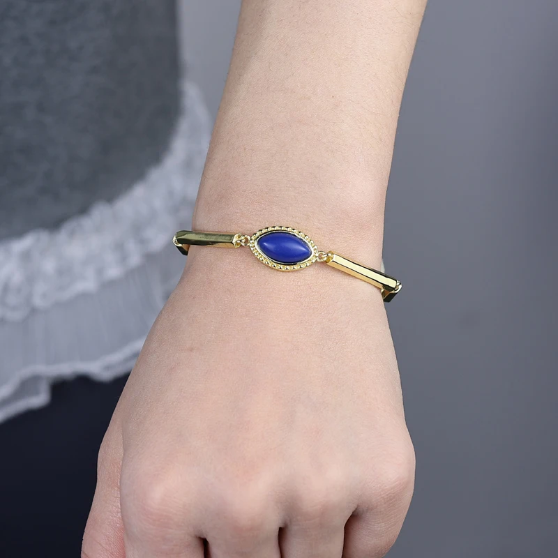 

2025 New Gold Color Blue Eye Necklace Fashion Classic Beaded Female Choker Geometric Trendy Women Jewelry