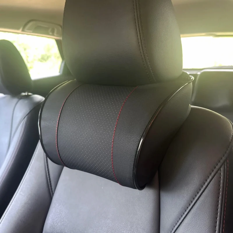 Memory Foam Car Neck Pillow PU Leather Car Headrest Neck Support Pillows Vehicle Neck Cushion Car Interior Accessories