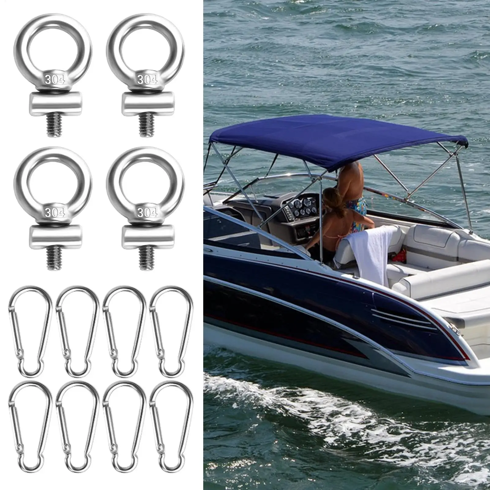 Track Mount Eyelet Rail Vertical Tie Down Eyelet Rail Mount Secure Kayak Screws Outdoor Parts for Vehicles RV Canoe Tents