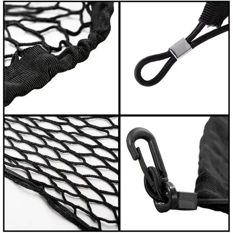 Auto Trunk Rear Cargo Luggage Nylon Mesh Elastic Storage 90x30CM/40x110CM Net Holder With 4 Plastic Hooks Pockets image 6
