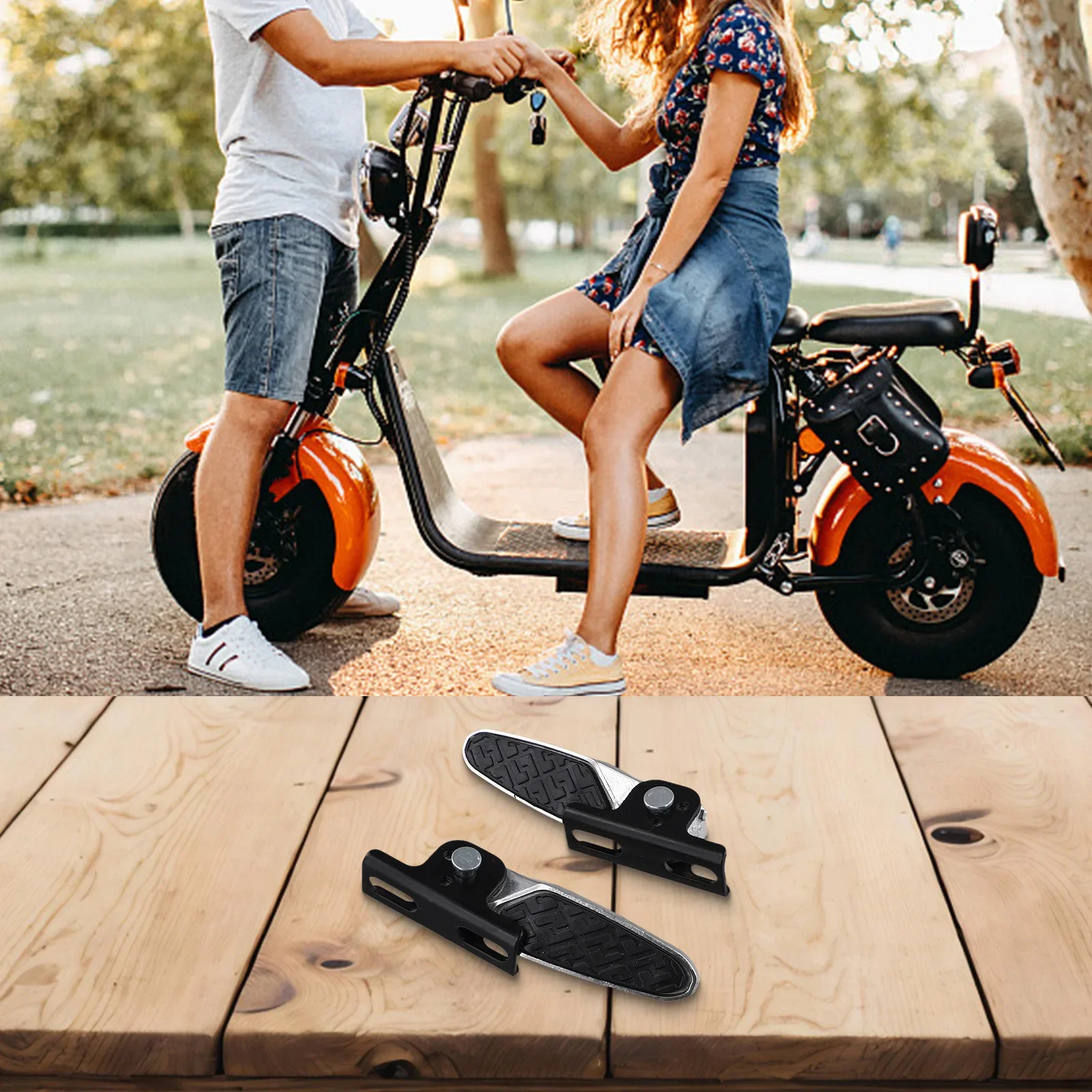 

Black Folding Pedal Platform High Compatibility With Scooters Lightweight Design Compatible With Electric Vehicles