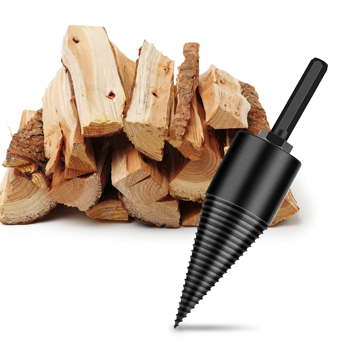 

3pcs Splitting Wood Drill Bit High Speed Steel Cone Firewood Artifact Log Tool Electric Woodworking HardWood Efficient