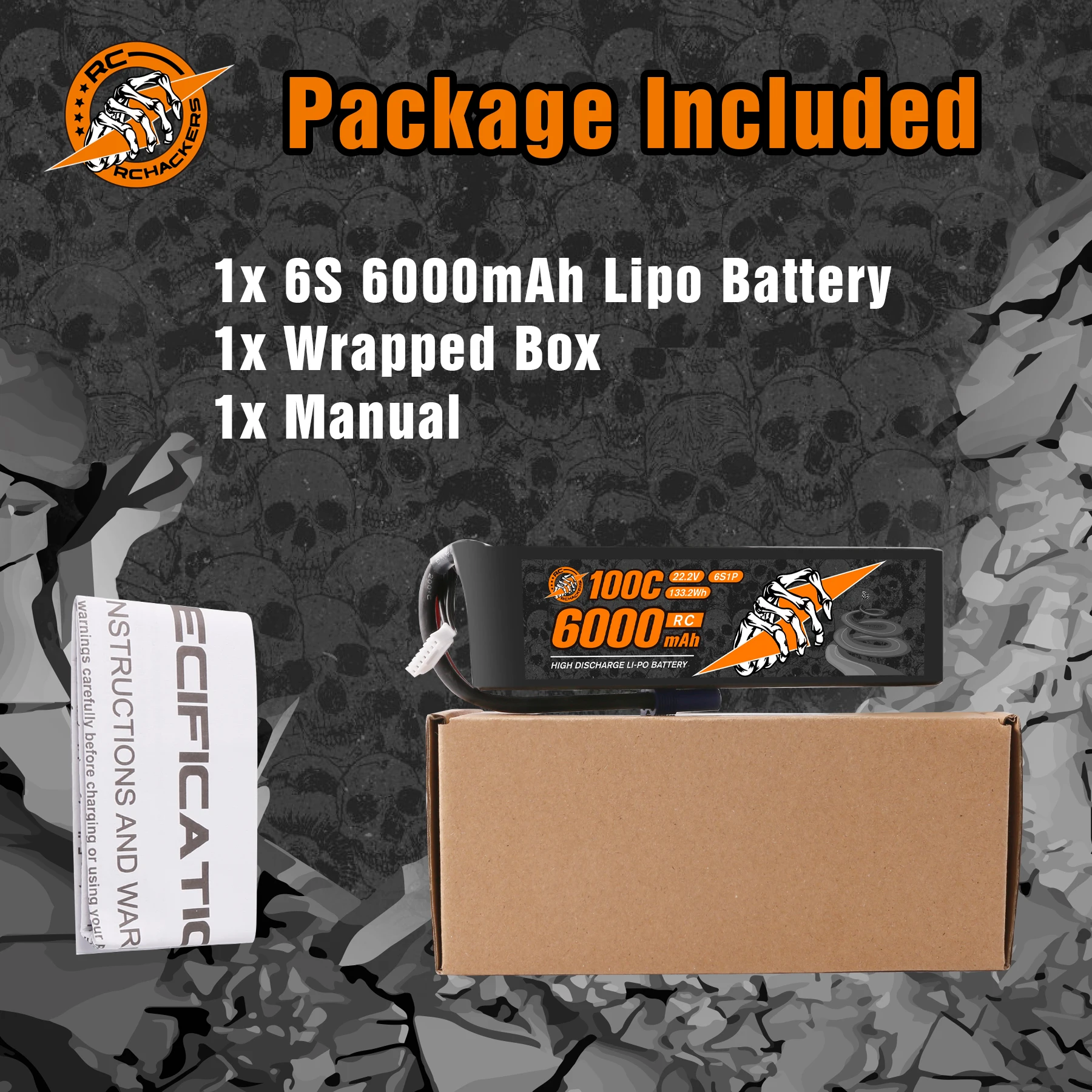بطارية ليبو RCHackers 6S 6000mAh 22.2V 100C مع قابس EC5 #6