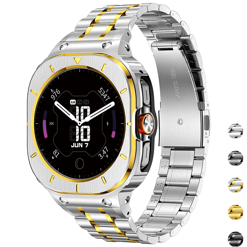 حافظة من الفولاذ المقاوم للصدأ + حزام معدني لساعة سامسونج جالاكسي الترا 2025 سوار رياضي لساعة جالاكسي Ultra7 47 ملم حافظة واقية #1