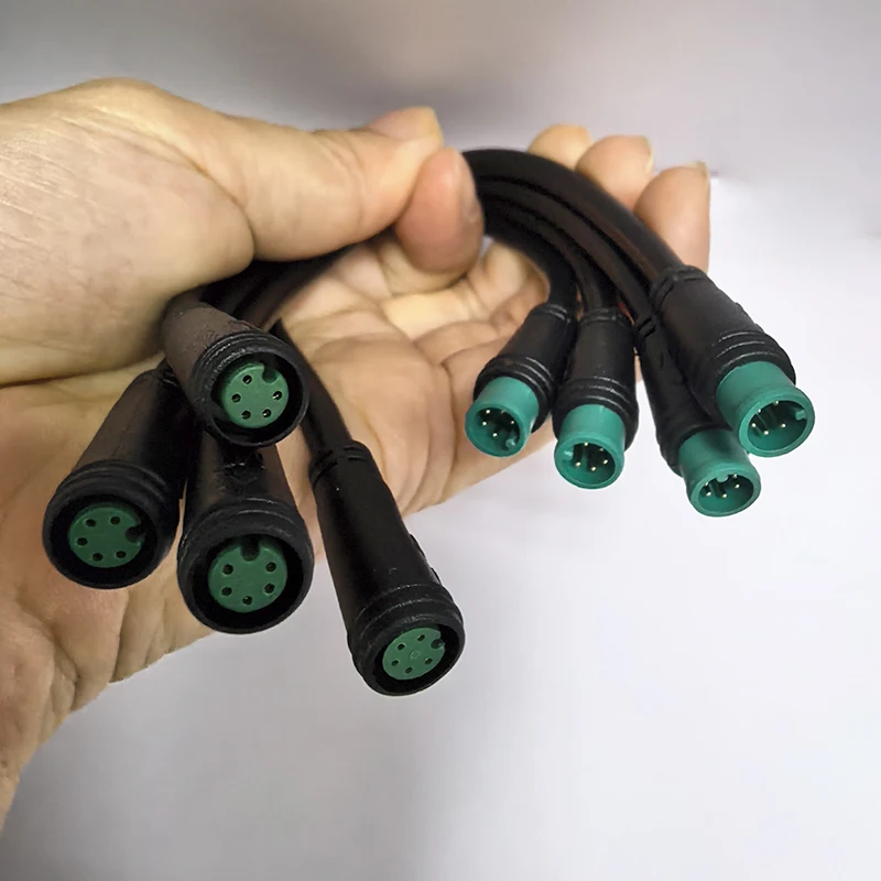 20cm m7 2 3 4 5 6 Pin 7mm male to female male plug cable Connector Waterproof Sensor E-bike Electric bicycle cord