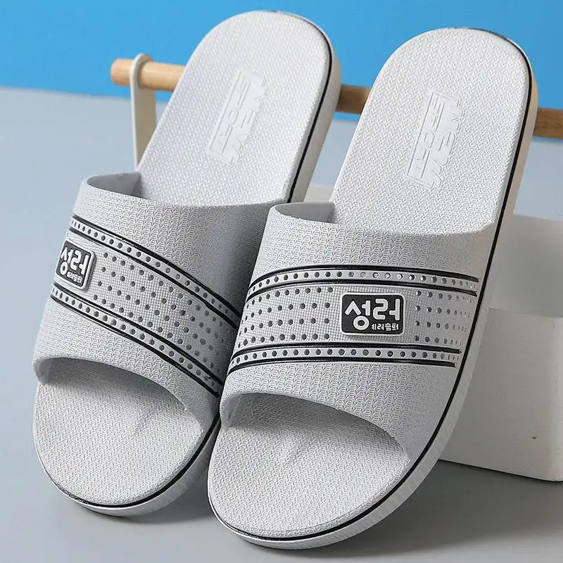 

Large Size Men's Slippers Summer Home Indoor Bathroom Anti-slip Soft Bottom 47 48 Extra Large Size Sandals Casual Slippers
