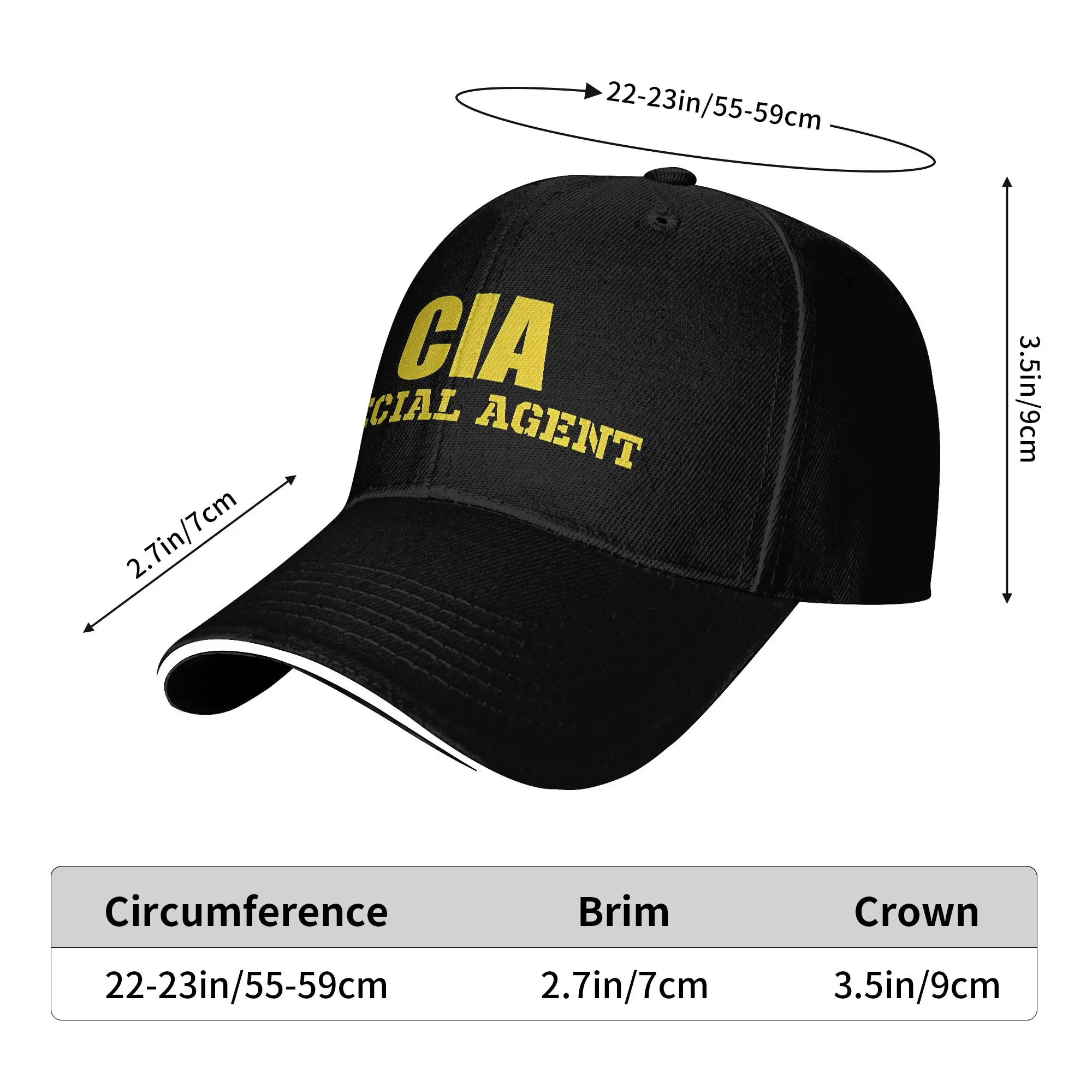 Central Intelligence Agency CIA  Running Hippie Hip Hop Hats For Female Male Sun Visor  DIY Print Snapback Cap - view 2