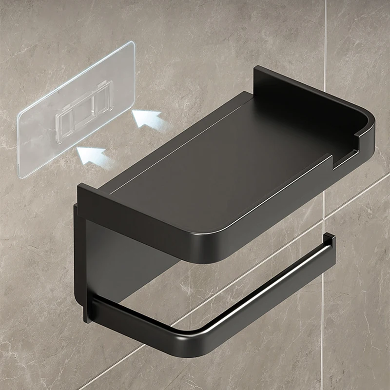 Toilet Paper Holder Plastic Storage Rack Kitchen Towel Placement Of Seasoning Bottles Bathroom Wall Roll Of Paper Phone Storage view 5