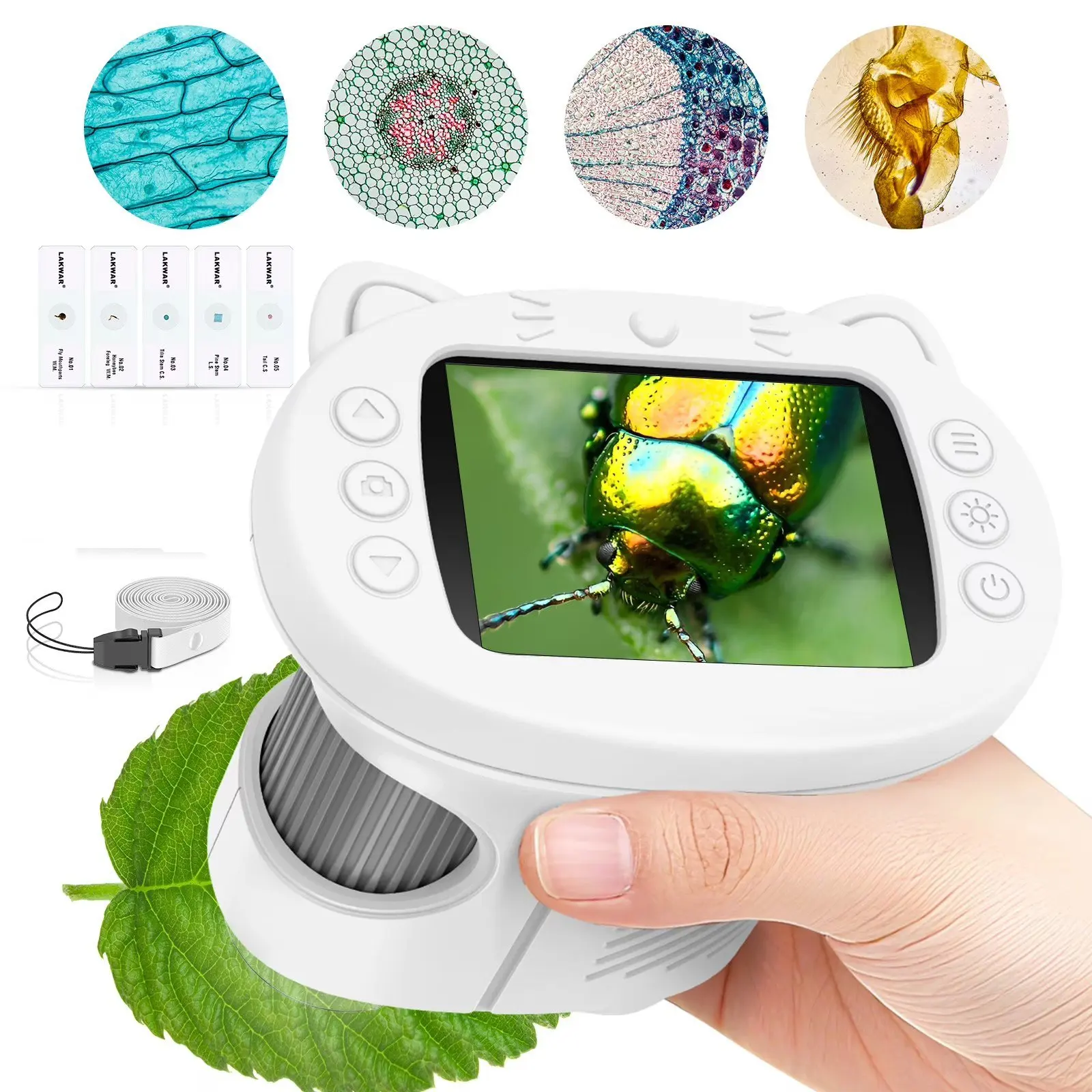 Ce microscope numérique de poche portable offre une grossissement de 1000x, un écran haute résolution intégré de 2,4 pouces et une conception portable USB, ce qui le rend adapté aux étudiants pour mener des inspections et des observations scientifiques.