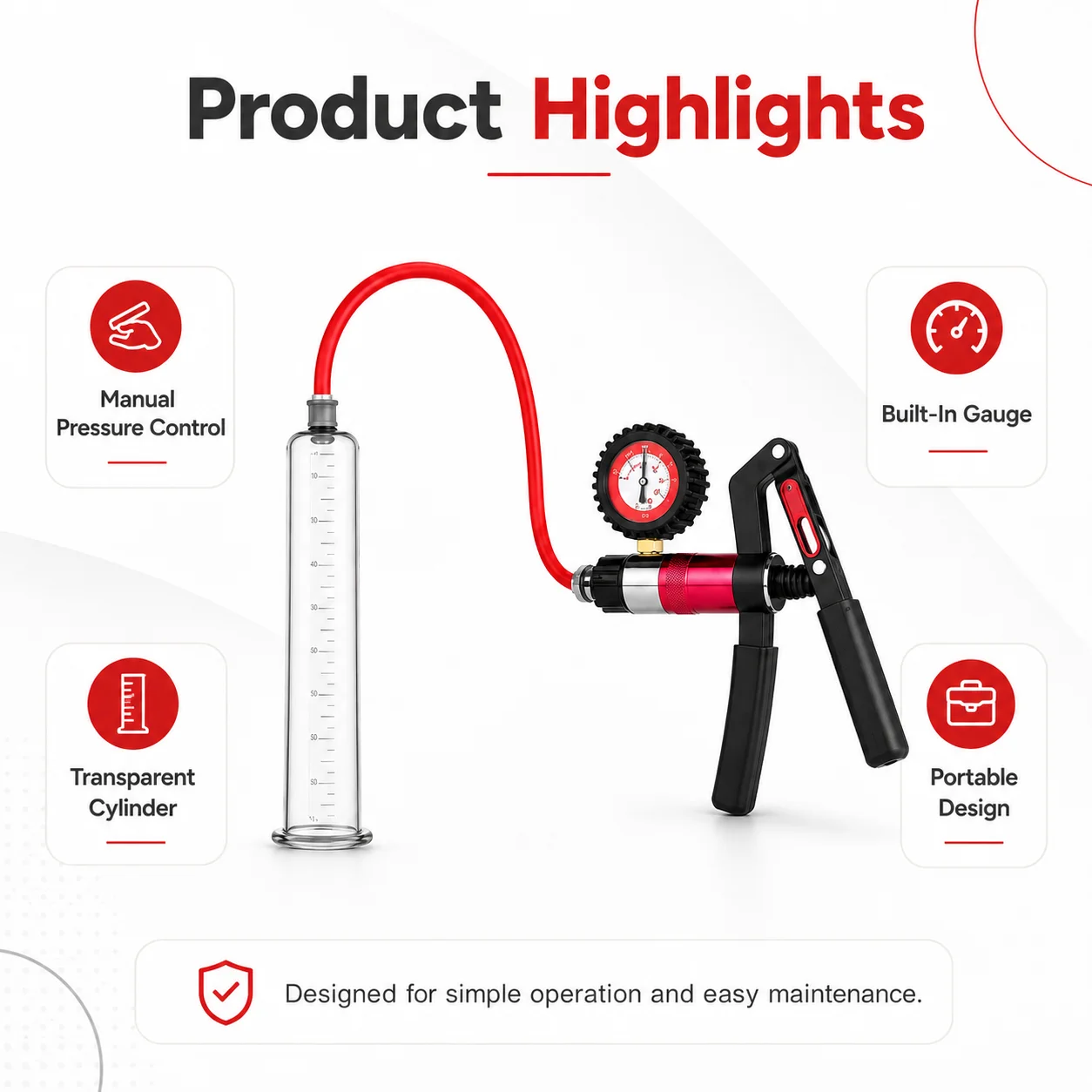 Manual Acrylic Penis Pump for Men, Vacuum Enlargement Extender Trainer, Adult Intimate Sex Toy for Masturbation and Enhancement - view 6