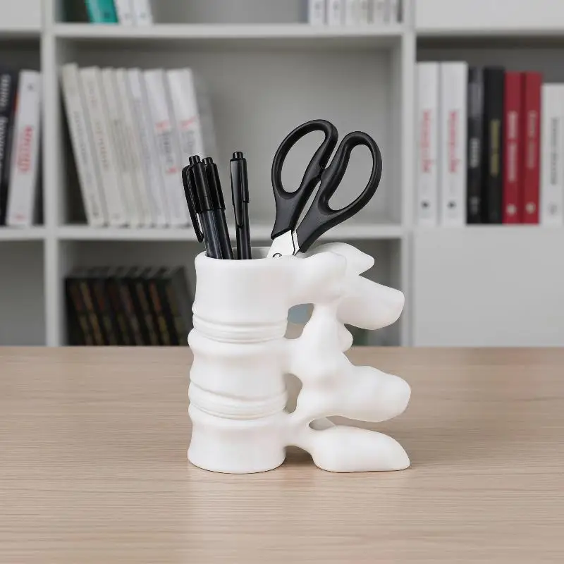 Fun Spine Shaped Pen Holder 3D Printed Sturdy Base 1Pcs Unique Novelty Gift for Medical School Students Learners