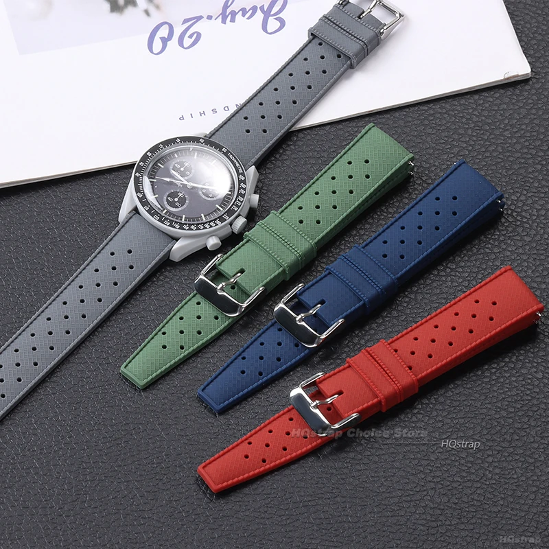 Tropic Rubber Watchband Fast Release Premium Soft Comfortable 18mm 20mm 22mm Universal Rubber Watch Strap for Oris for Seiko