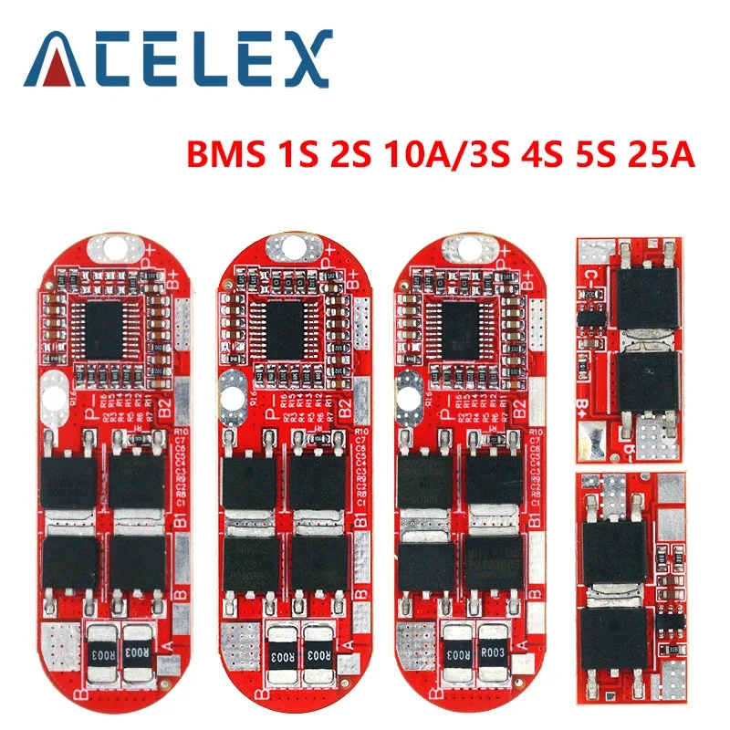 리튬 배터리 보호 회로 기판 모듈, Pcb Pcm 18650 BMS 충전기, Bms 1s 2s 10a 3s 4s 5s 25a 18650 리튬 이온 리포