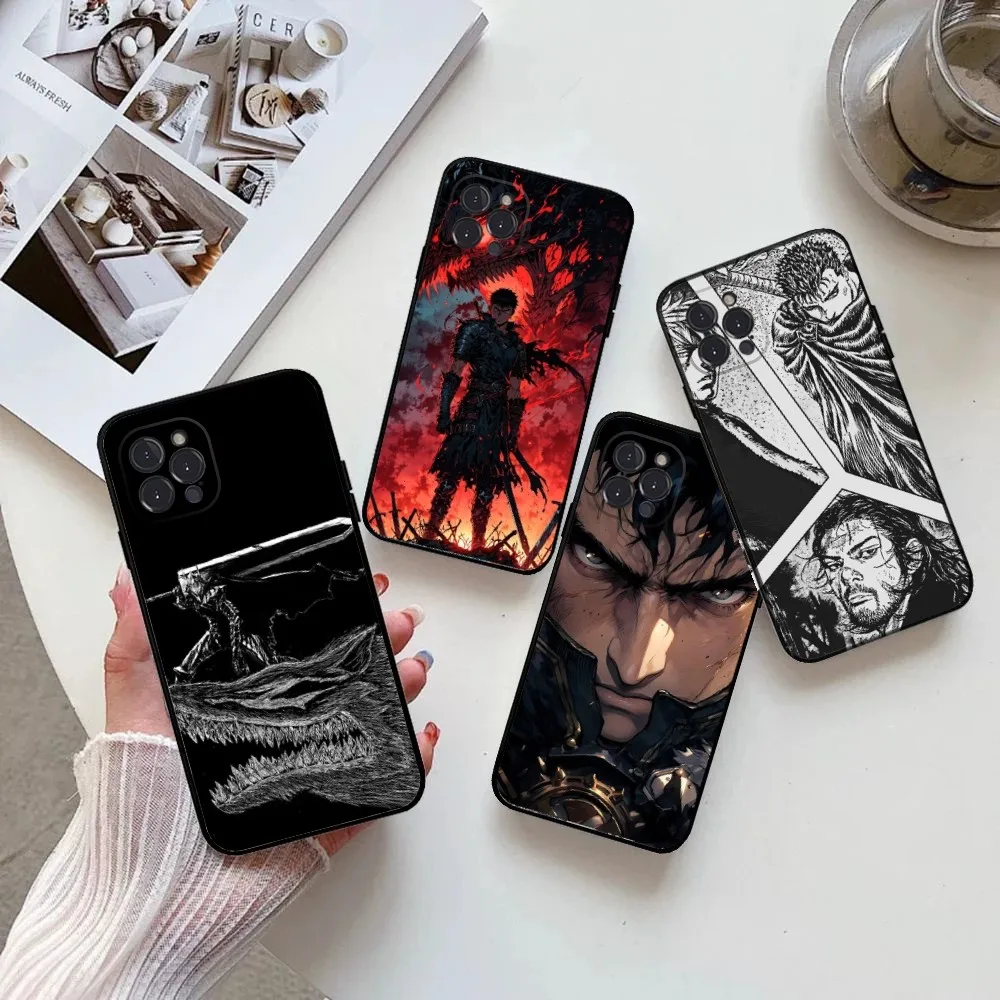 

Anime B-Berserk Guts Phone Case for IPhone 15,14,13,12,11 Pro Max Mini 8,7 Plus SE2 X XR XS MAX Silcone Soft Covers