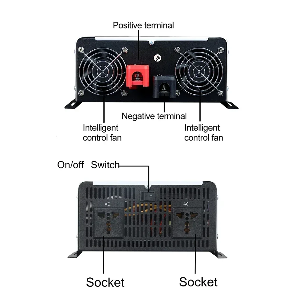 Inverter a onda sinusoidale pura 12000W 10000W 8000W DC 12V 24V 48V 72V a AC 220V 230V 110V Inverter solare 12KW Convertitore di potenza off grid