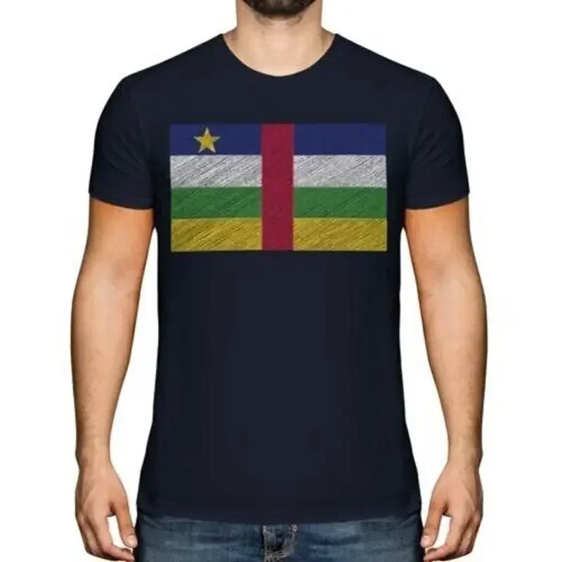 Central African Republic Doodle Flag Men's T-Shirt Top Gift Republic