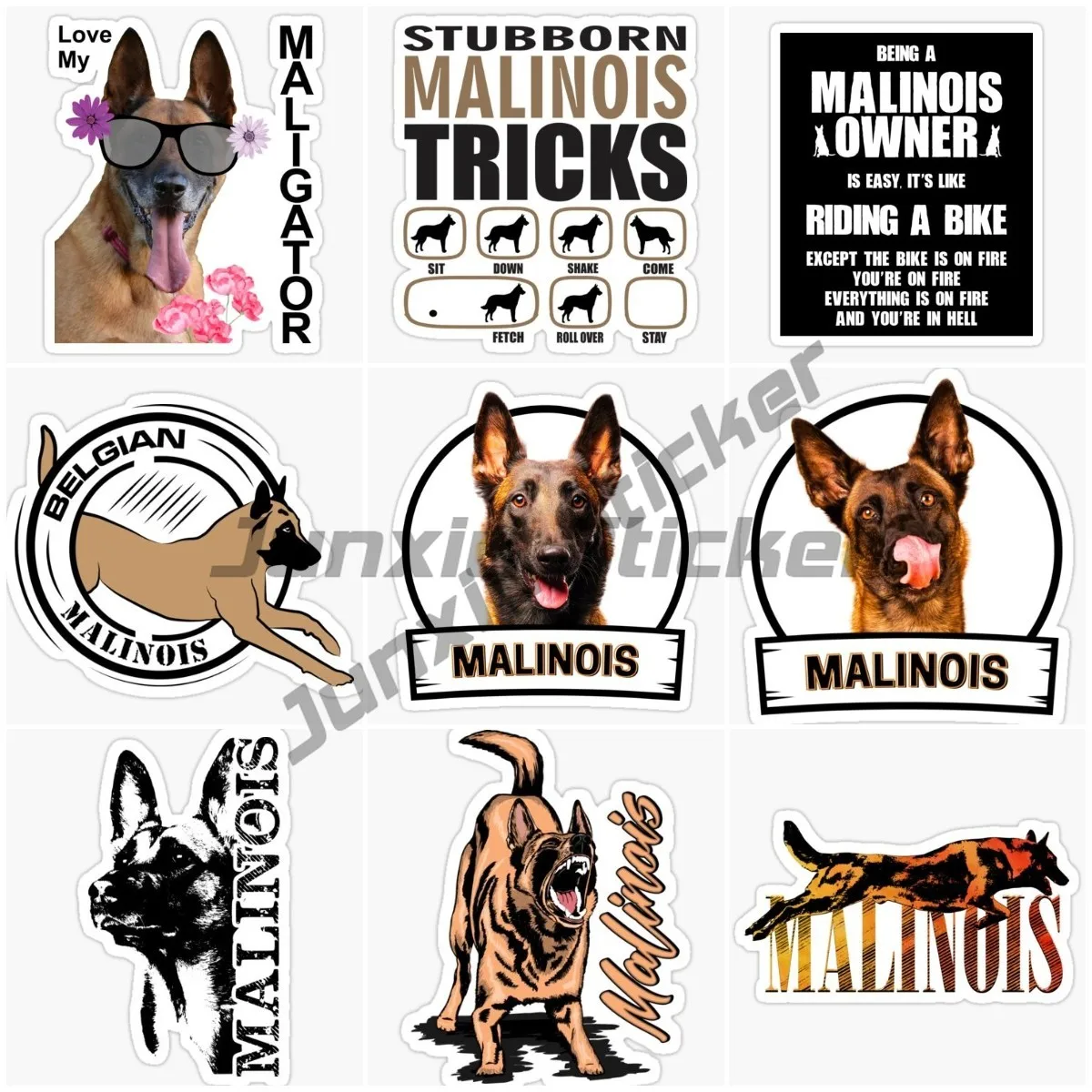 

Malinois on Board Car Sticker 3D Original Design Vinyl Autohesion Rear Windshield Trunk Custom Decal Pet Dog Graphic