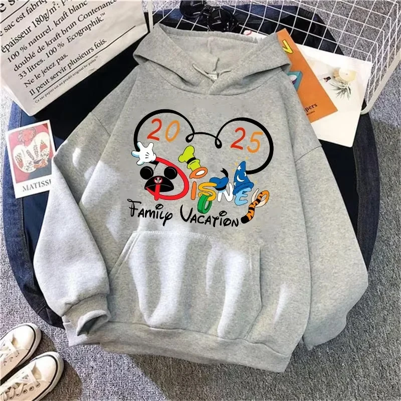 Kawaii Cartoon Mouse Printed Hoodies 2025 Lovely Style Women Sweatshirt Autumn Casual Long Sleeve Hooded Pullovers Clothes Tops