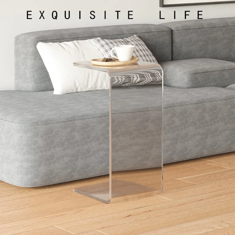 Light luxury acrylic side table, sofa, small side table, simple living room, window, tea table, Nordic bedroom, transparent