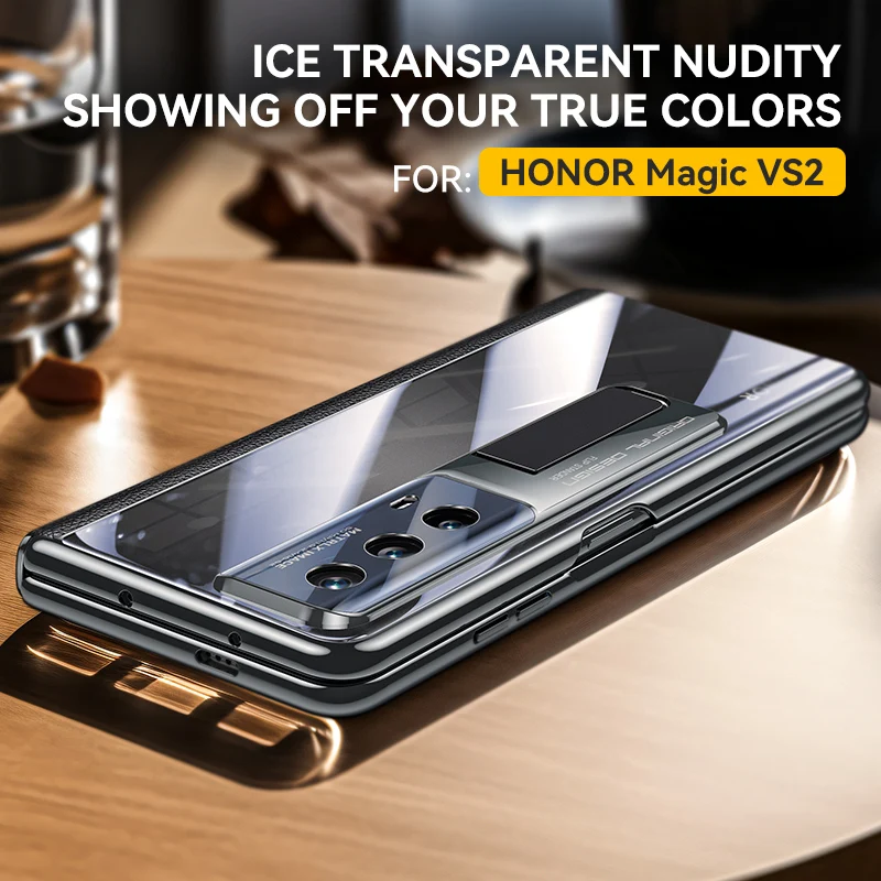 

for Honor Magic VS2 Case All-inclusive Hinge Protection Electroplating Transparent Shockproof Cover with Screen Protector
