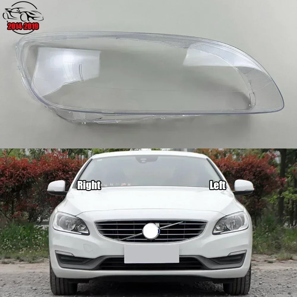 

For Volvo S60 S60L 2014-2019 Headlamp Cover Lens Transparent Lampshade Headlight Shell Plexiglass