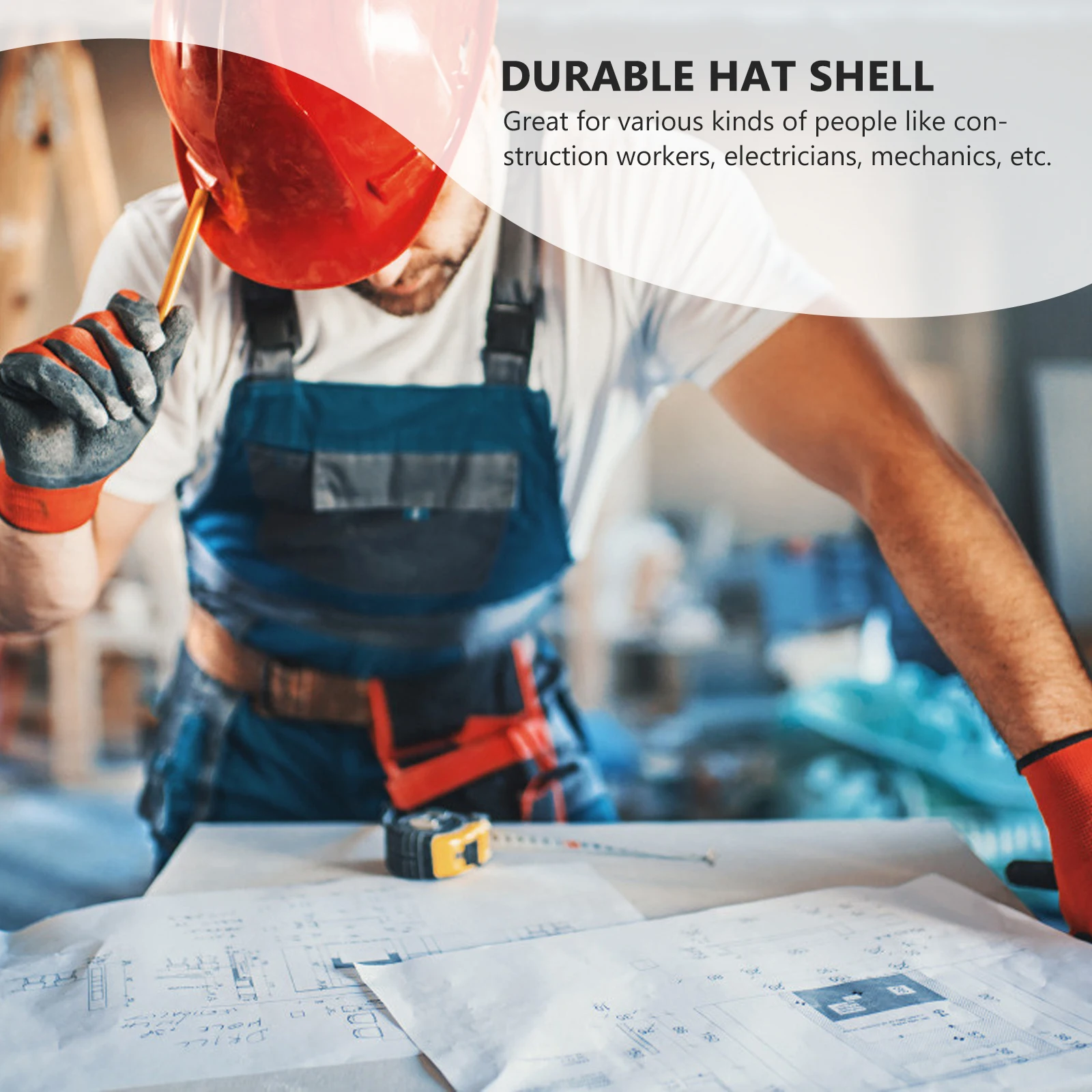 1pcs Anti-collision Safety Shell Breathable ABS Polyethylene Lightweight Protection for Construction Workers Electricians