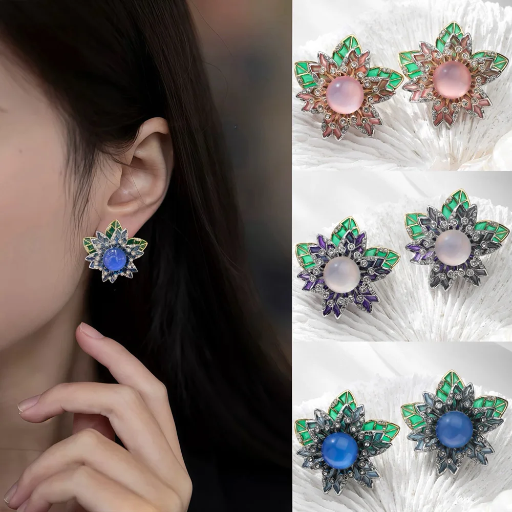 

Missvikki Original New Trendy Cute Flower Pendant Earrings for Women Girl Fine Bridal Wedding Party Shiny Jewelry High Quality