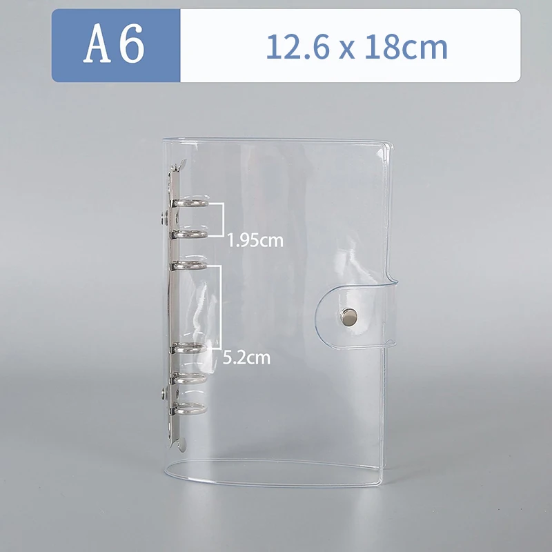 Glitter Transparent Plastic Ring Binder, A5 A6